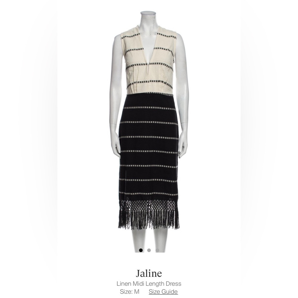 JALINE Linen Midi Dress, Backless- FREE SHIPPING